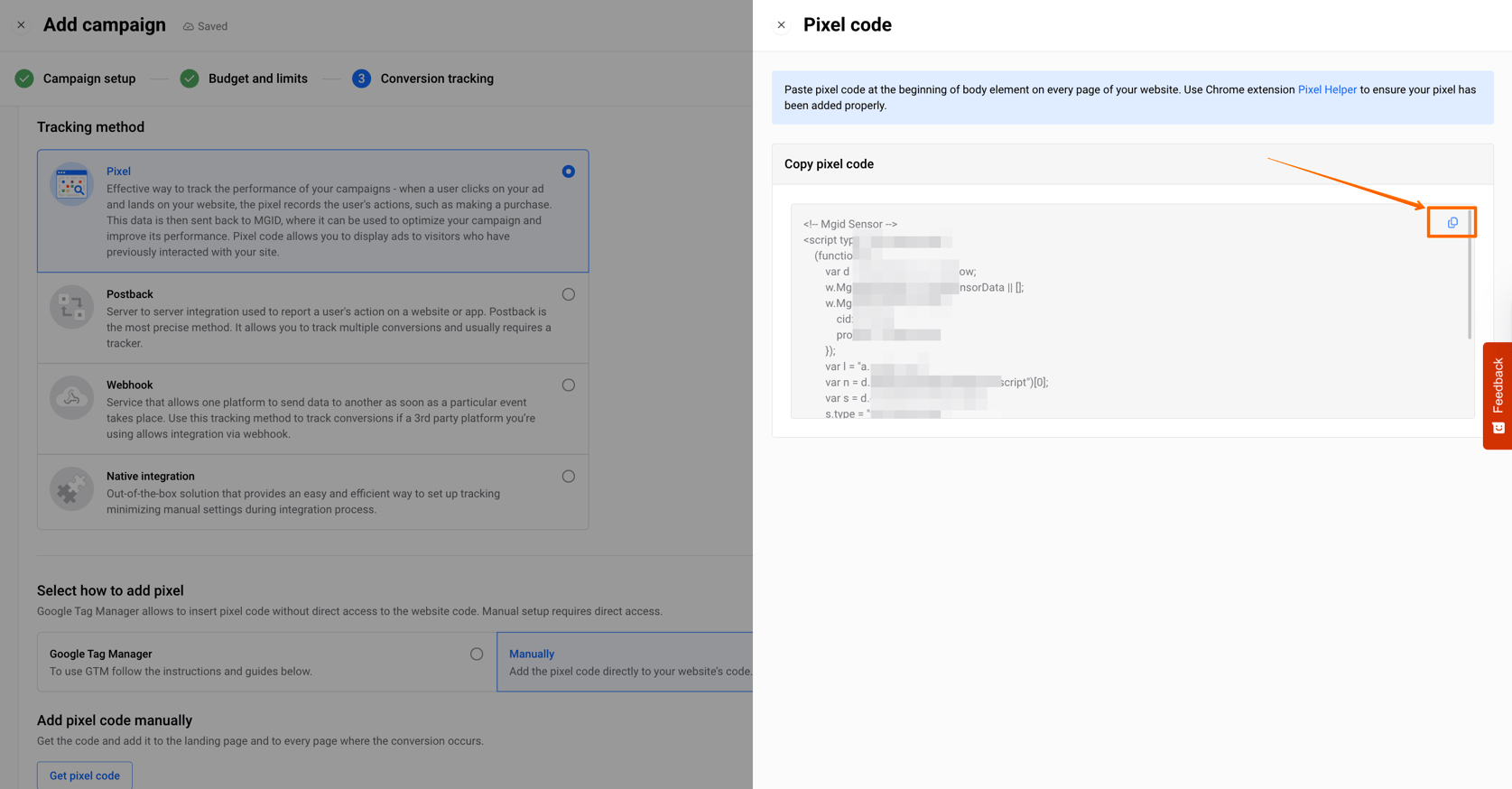 Adform Tracker Integration in MGID Ads