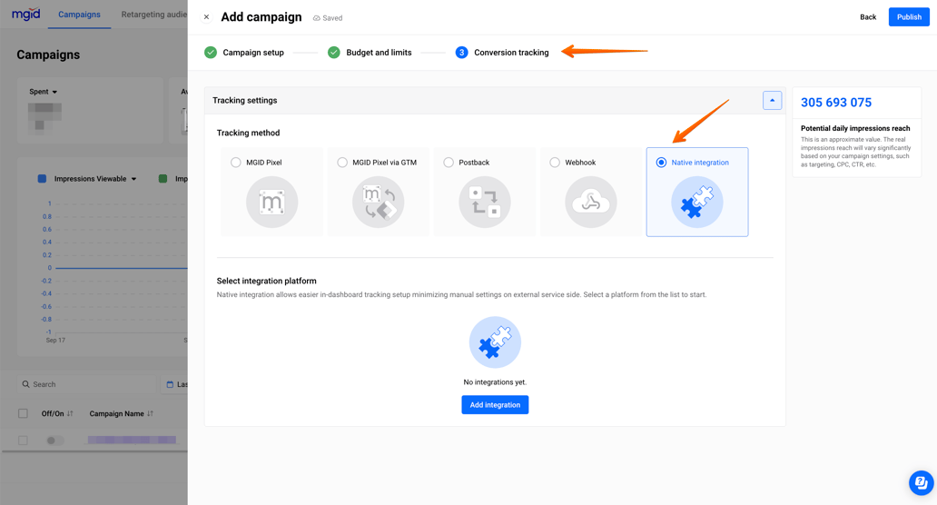 Native Integration Tracking Method