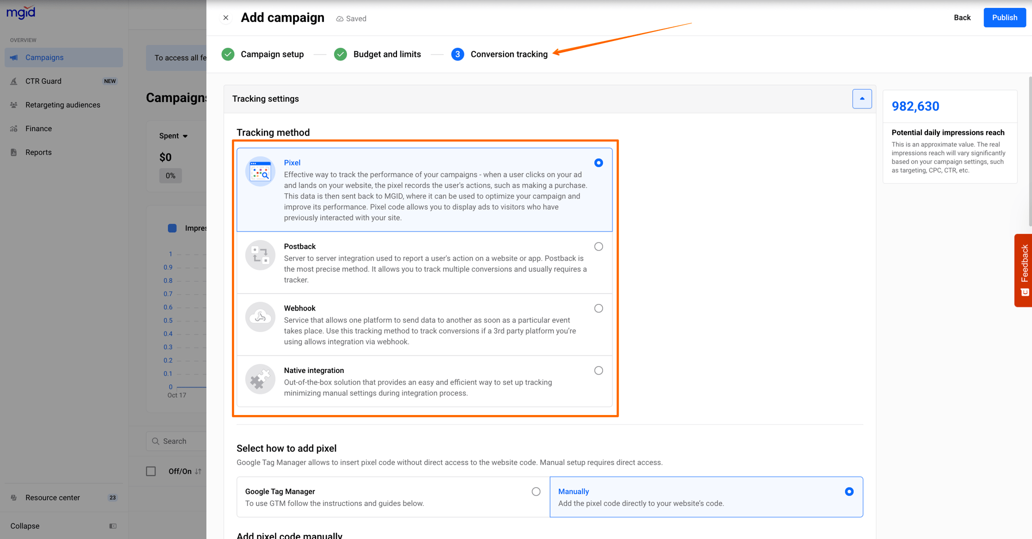 Tracking Options in MGID Ads