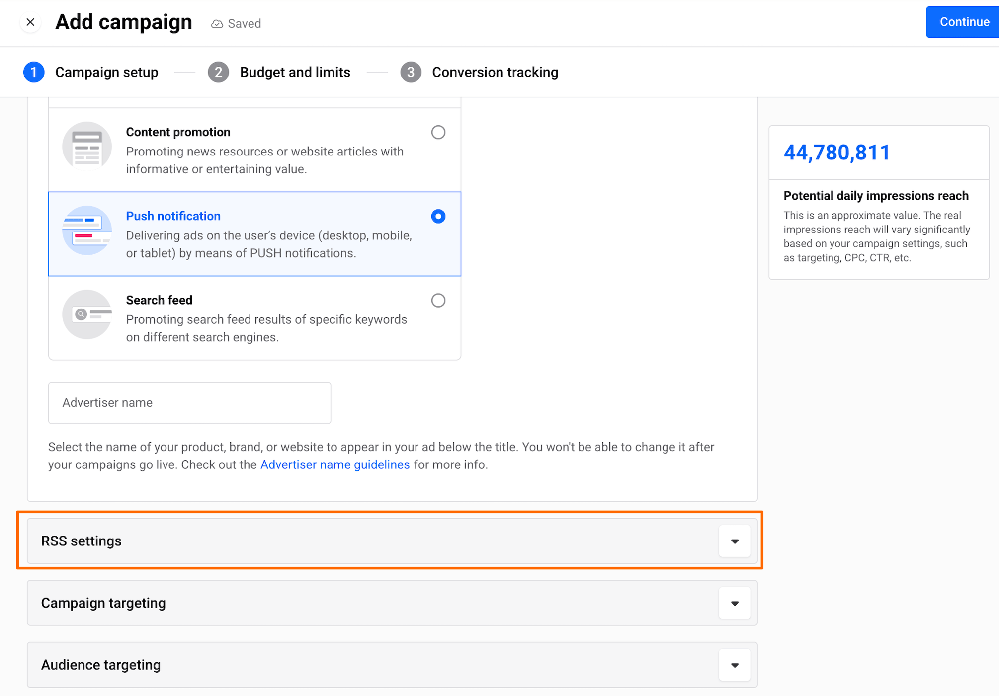 RSS-Based Feed Creative Import for Campaigns