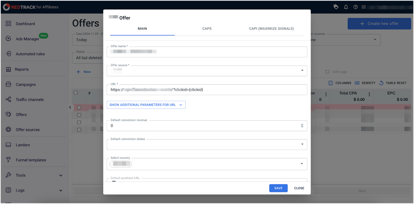RedTrack Tracker Integration in MGID Ads