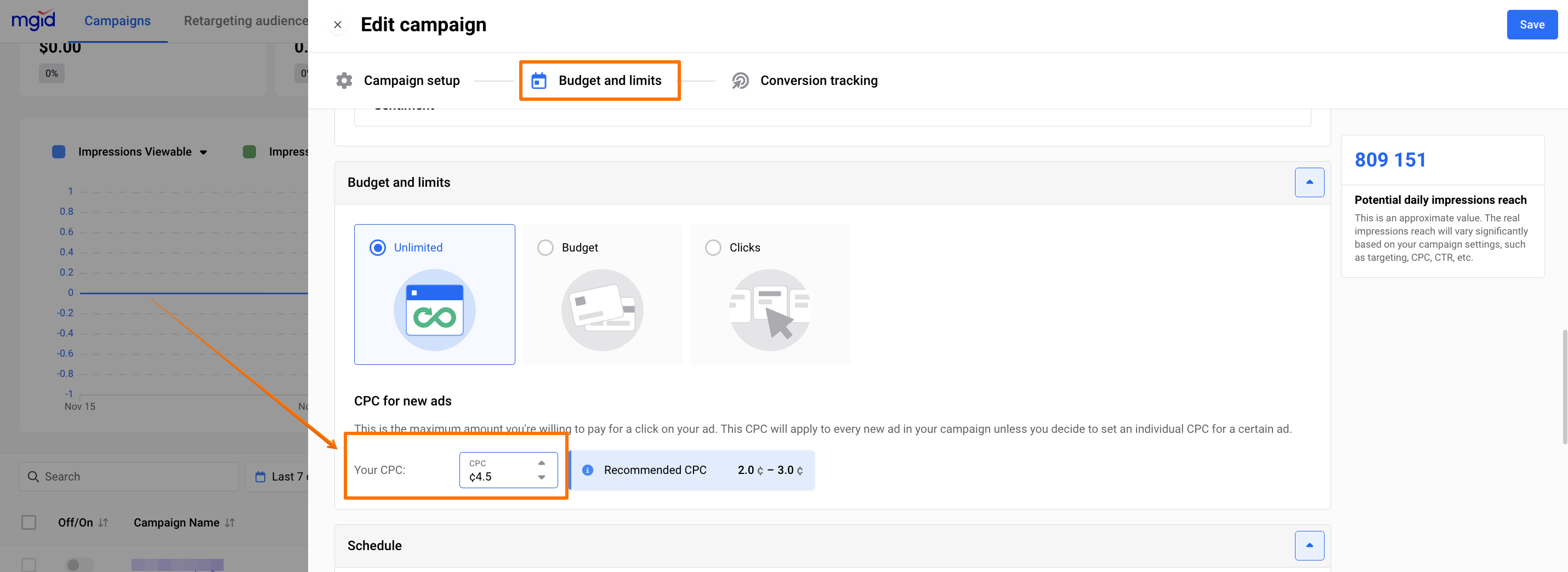 Setting Up CPC in MGID Ads