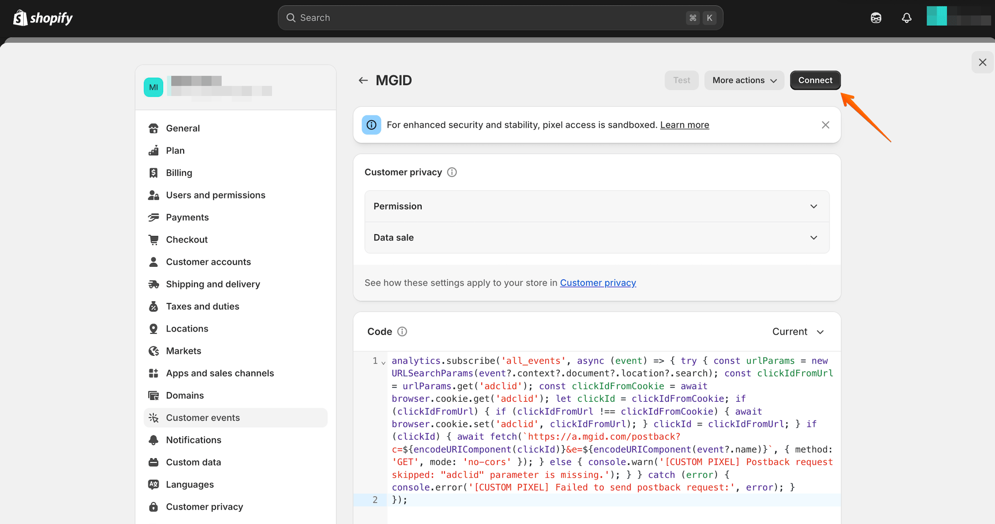 MGID Native Integration with Shopify