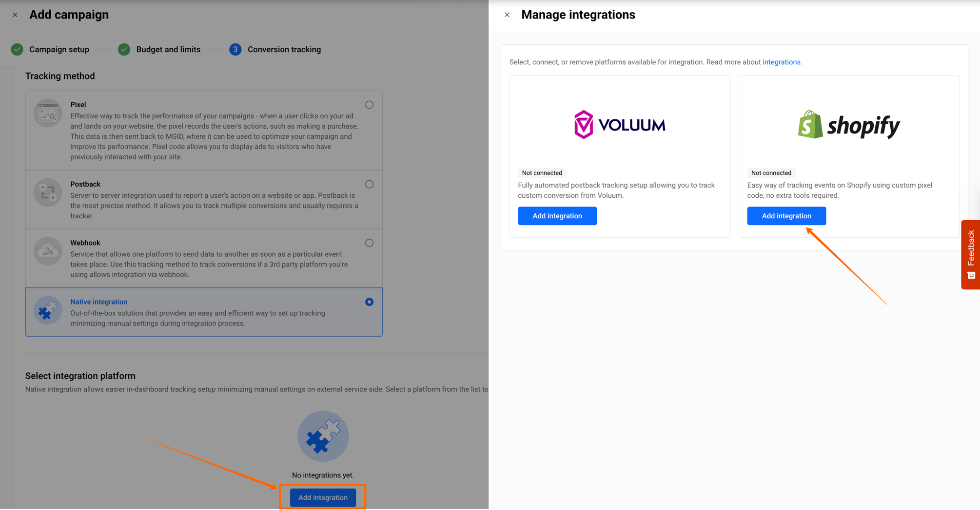 MGID Native Integration with Shopify