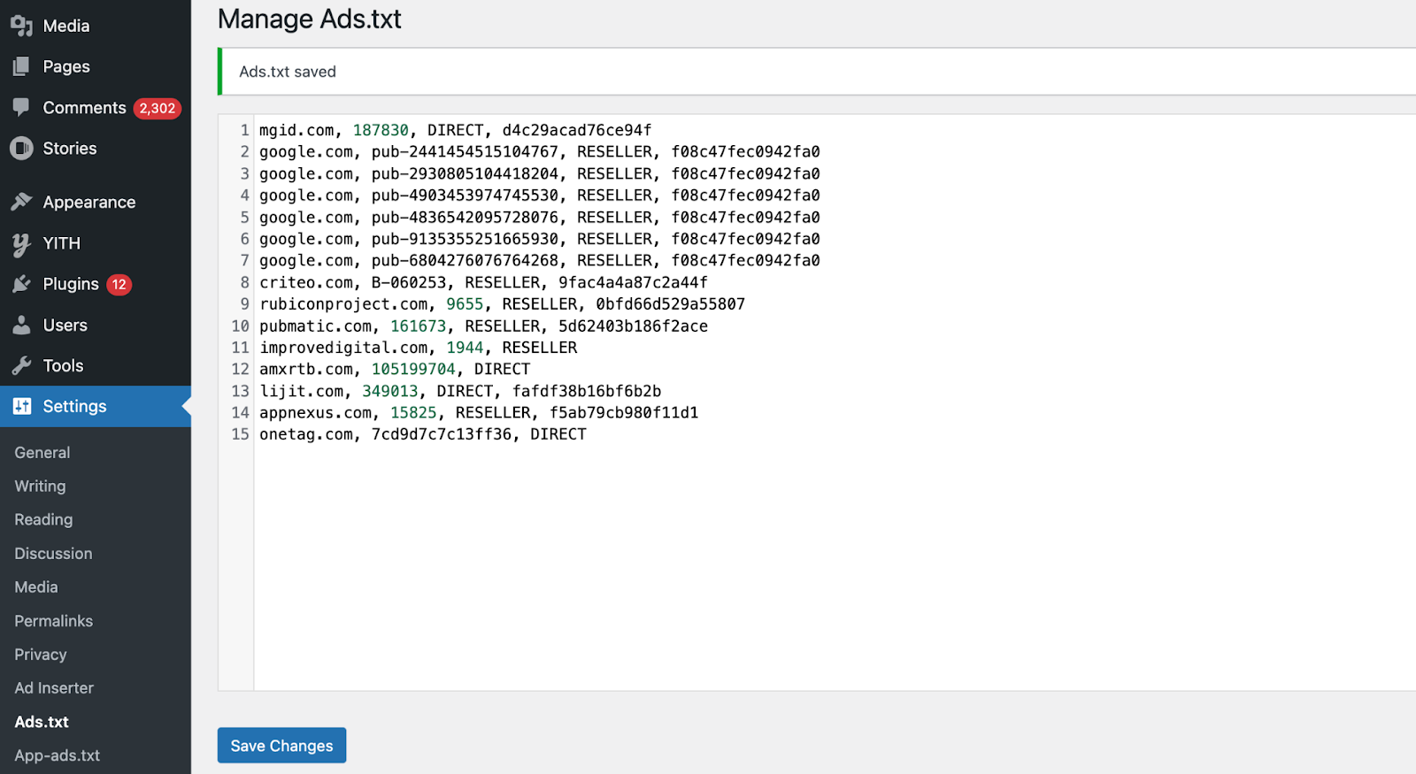 How to Add MGID Ads.txt Lines to a WordPress Website