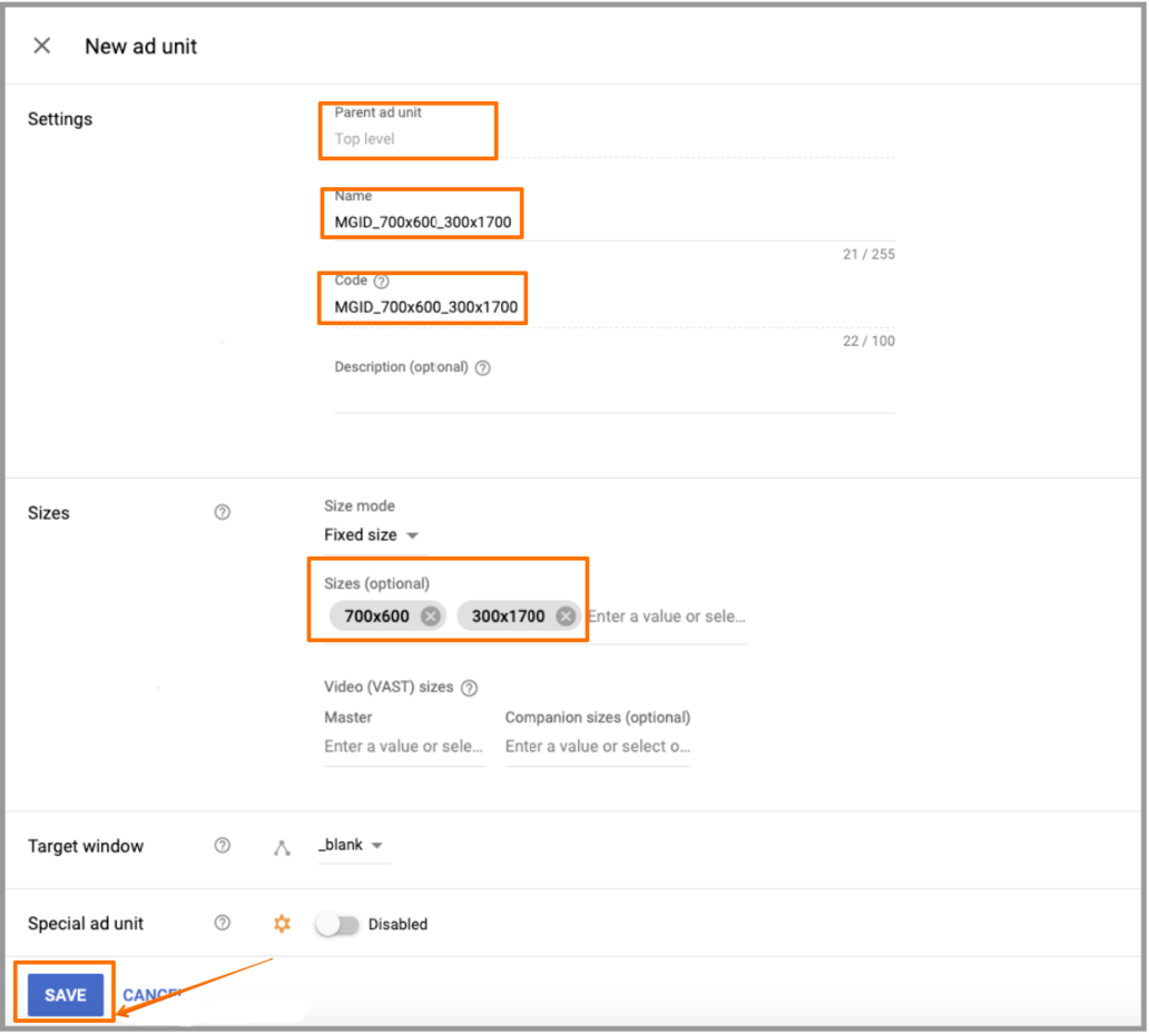 MGID widget implementation guide for Google Ad manager (GAM)