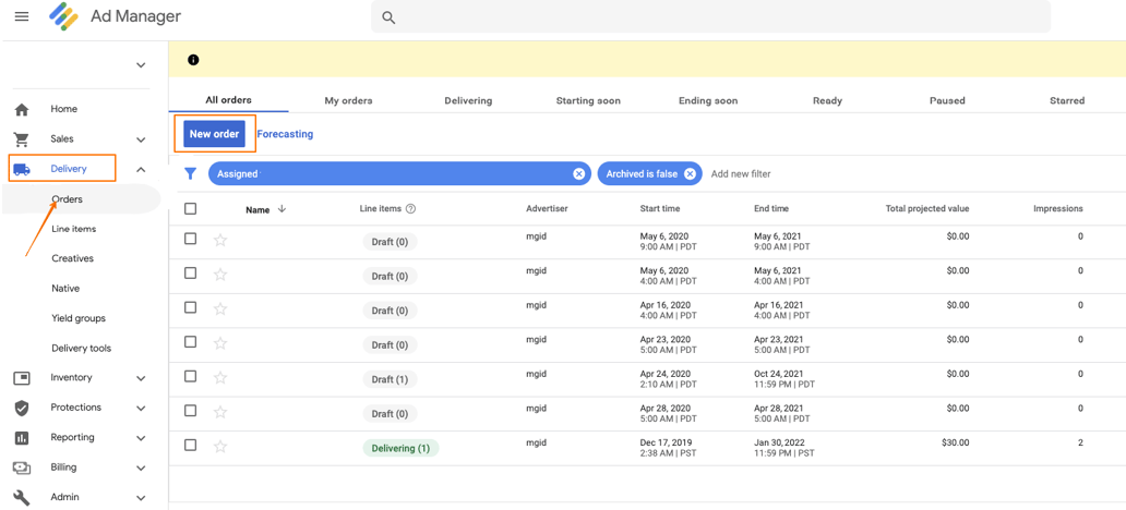 MGID widget implementation guide for Google Ad manager (GAM)